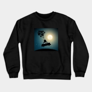 Car flies on balloons Crewneck Sweatshirt